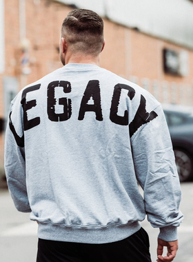 秋冬GASP运动大码健美健身训练保暖透气卫衣纯棉欧美打底长袖T恤