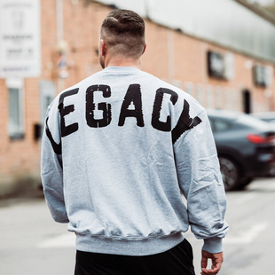 秋冬GASP运动大码健美健身训练保暖透气卫衣纯棉欧美打底长袖T恤