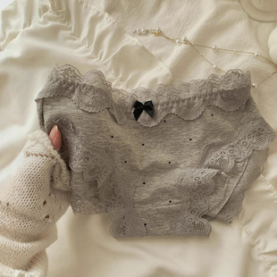 内裤 森日和叶法式 新款 2025年四季 女纯棉 复古风蕾丝边女士三角裤