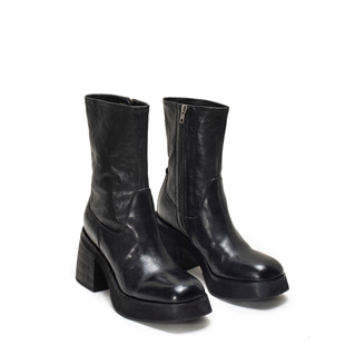 【benefanfan 】“知”系列恨天高原创高跟短靴水洗缩纹增高短靴