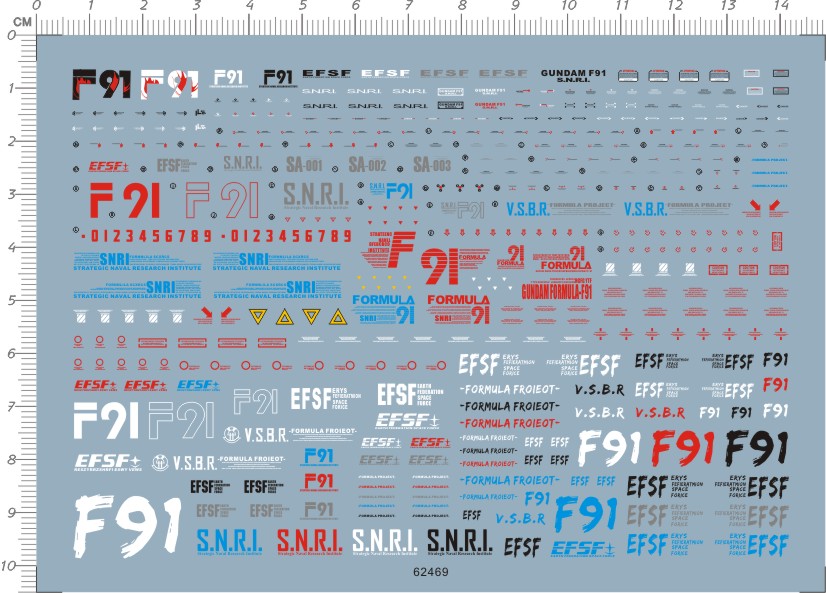 GD模型 HG 1/144 F-91 Gundam F91 GD(白色).专用水贴 62469