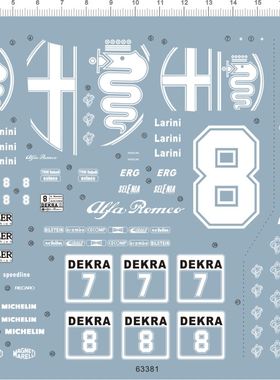 汽车模型 1:24 阿尔法(通用标志).专用水贴 63381 白