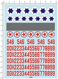 通用 以色列 北朝鲜 数字 模型飞机用水贴纸 1457