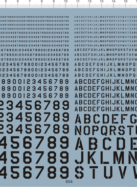 USAAF USA 英文阿拉伯数字美军模型水贴 604 黑