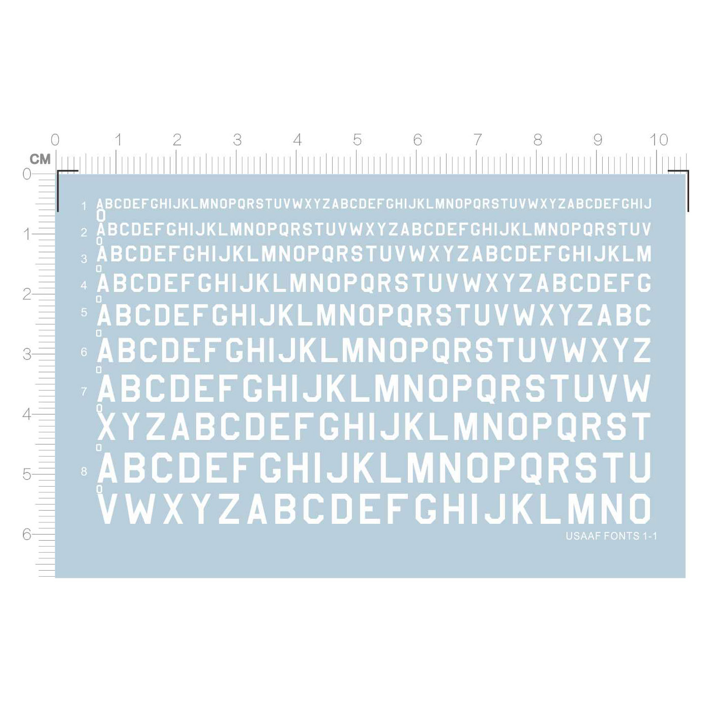 USSAAF FONTS 1-1  美国美军字体英文字母 独立胶位 水转印贴纸