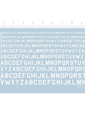 USSAAF FONTS 1-1  美国美军字体英文字母 独立胶位 水转印贴纸