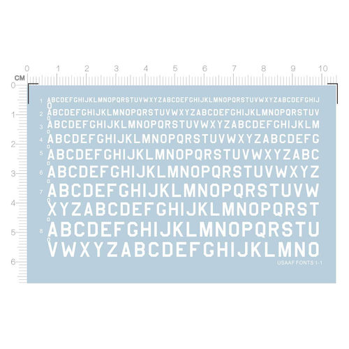 USSAAF FONTS 1-1  美国美军字体英文字母 独立胶位 水转印贴纸