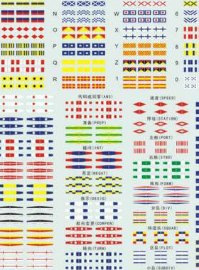 1:700 WWII USN FLAGS AND PENNANTS美国海军信号旗 1710