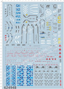 62494B HG RX-105机甲之城PYRANNOSAURUS哈萨维疯狂柯西gd水贴纸
