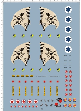 64700 1/32 SPYROS bitch king 警告艺以色列鹰警告飞机战机水贴1