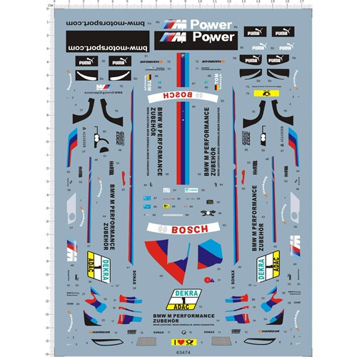 1/24 BMW DTM M3 宝马赛车模型车水贴纸 63474