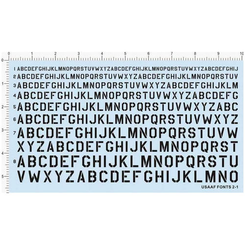 USSAAF FONTS 2-1-A5609/10美国美军英文字母水贴纸