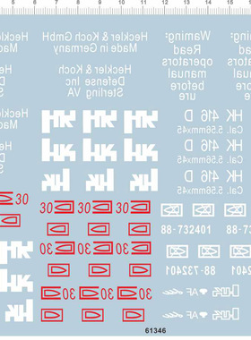 61346 1/6 AK12 M320模型玩具枪1/1 hk 416 d水贴纸 14*21cm