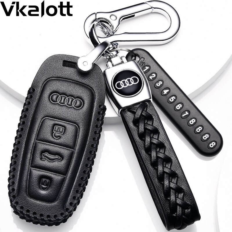 2021款奥迪a6l钥匙套高档A6L专用2021新汽车19装饰扣包壳男士真皮