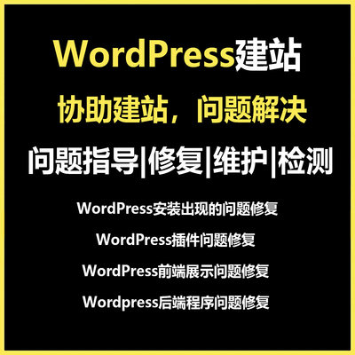 WordPress主题插件协助建站问题解决指导修复维护检测SEO安全SEM