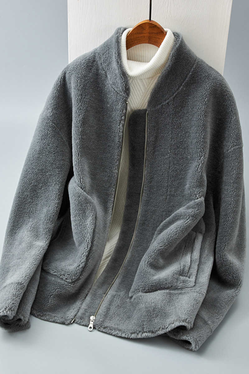 2025冬皮毛一体立领休闲外套棉服羊毛呢羊剪绒2051-P420699,男装棉衣,电商D203(原钱塘6011)