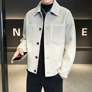 店主风毛呢大衣秋冬外套英伦风渐变休闲夹克 D203-Y007P355控669图片