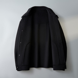 双面呢毛呢大衣外套休闲衬衫领韩版夹克黑色D203-8139P315控499，男装夹克，电商D203(原钱塘6011)