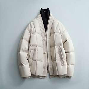 日常外穿羽绒服假两件毛线拼接三色外套QT6016-25118P400控699,男装羽绒服,电商D203(原钱塘6011)