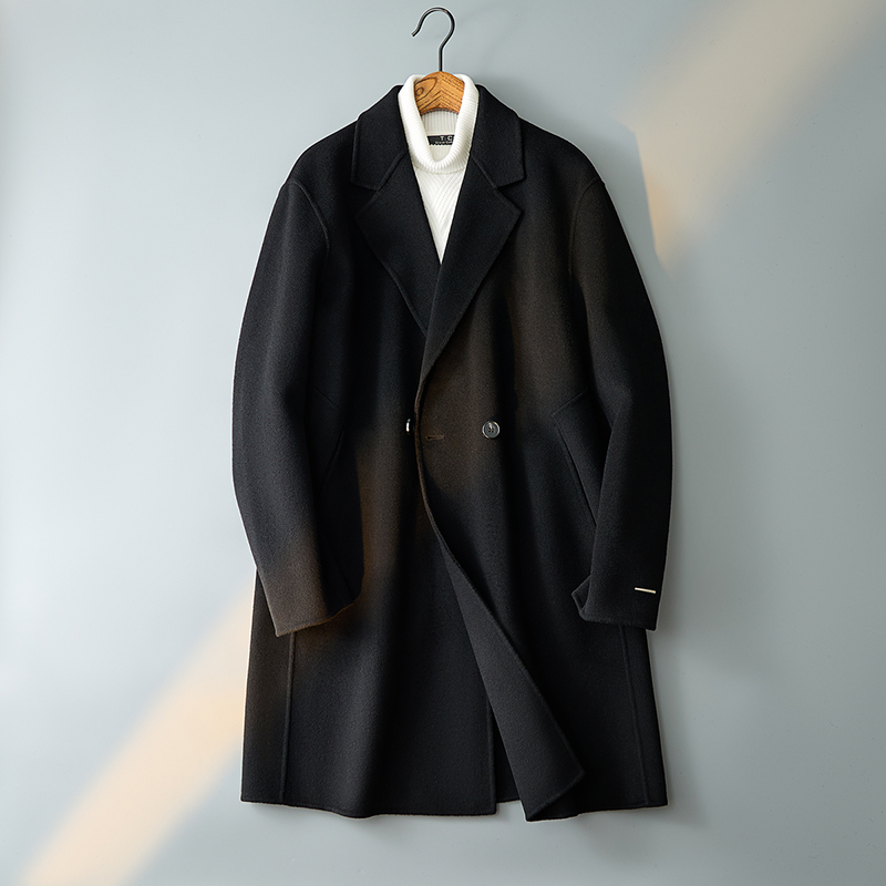 挂拍青年毛呢大衣韩版风衣双面呢西服青年三色Y680P335控569，男装西服，电商D203(原钱塘6011)