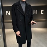 韩式毛呢大衣压线休闲中长款双面呢西装领外套2032033P485控699，男装西服套装，电商D203(原钱塘6011)