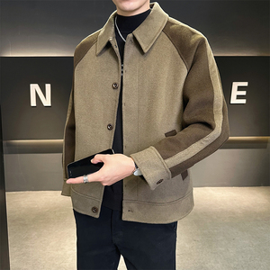 店主风 羊毛呢外套双面呢夹克秋冬韩版大衣D203-68053P335控599图片