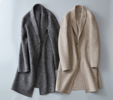 2025冬款中长款双面呢大衣羊毛外套腰带超酷黑色男装2049p420，女装短外套，电商D203(原钱塘6011)