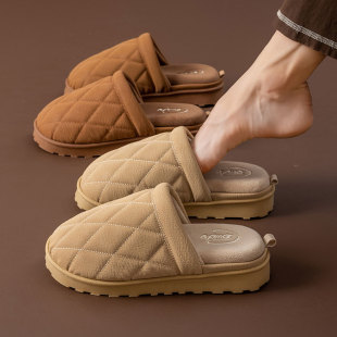 室内软底防滑防水家用厚底棉 保暖棉拖鞋 男士 可拆洗加绒加厚冬季