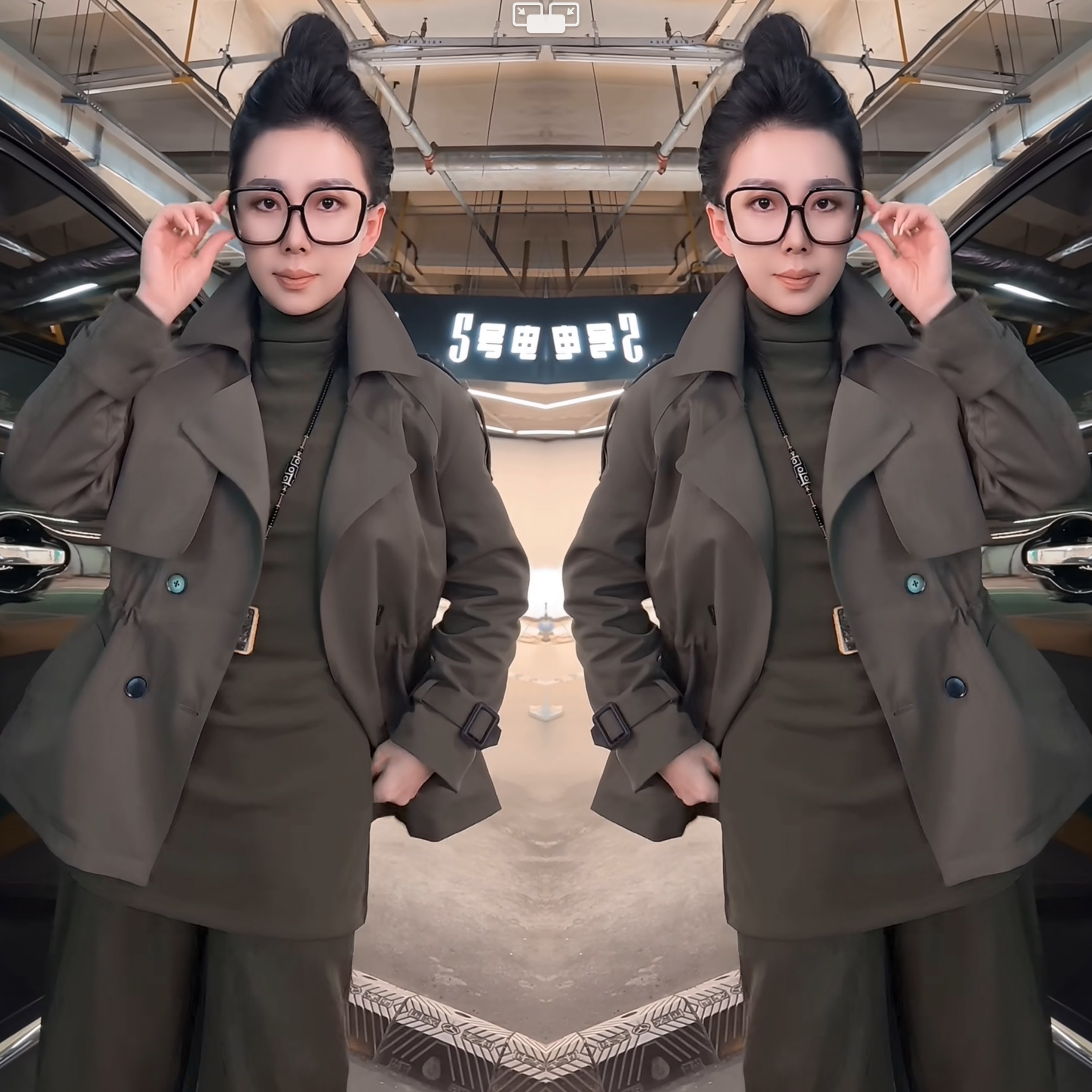 气质女神范翻领遮肉百搭风衣外套