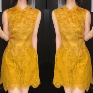 新中式复古优雅精致时尚贵气女装提花无袖古风穿搭两件套上衣短裤