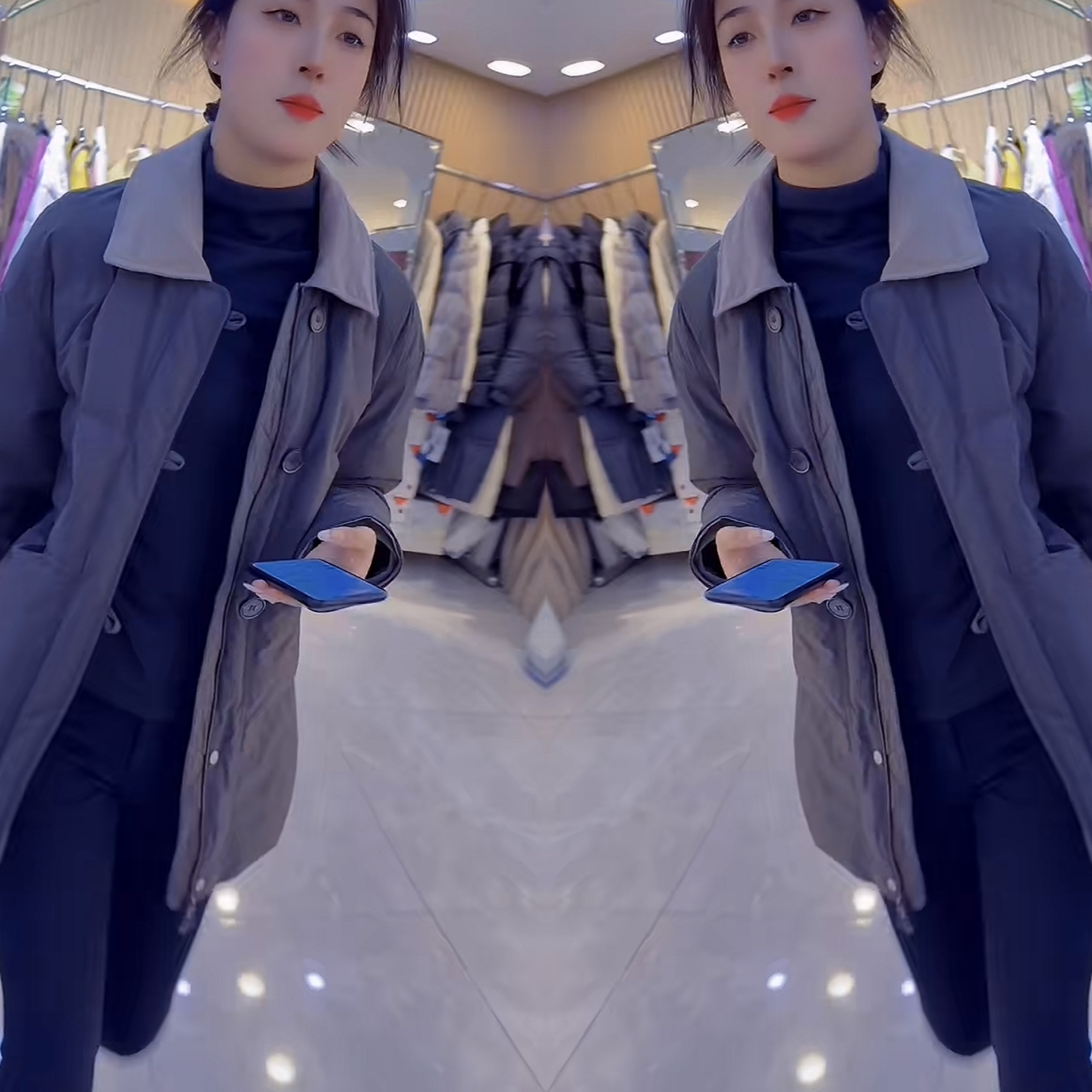 爆款炸街垂感棉服外套穿搭