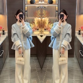 2026轻奢网红爆款 盘扣温柔淑女高定外套国潮风 蓝色清新脱俗新中式