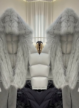 网红新款炸街2025冬季银灰色气质大毛领保暖棉服净版松弛感外套潮