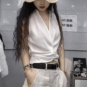 蝴蝶结洋气百搭上衣高腰阔腿裤