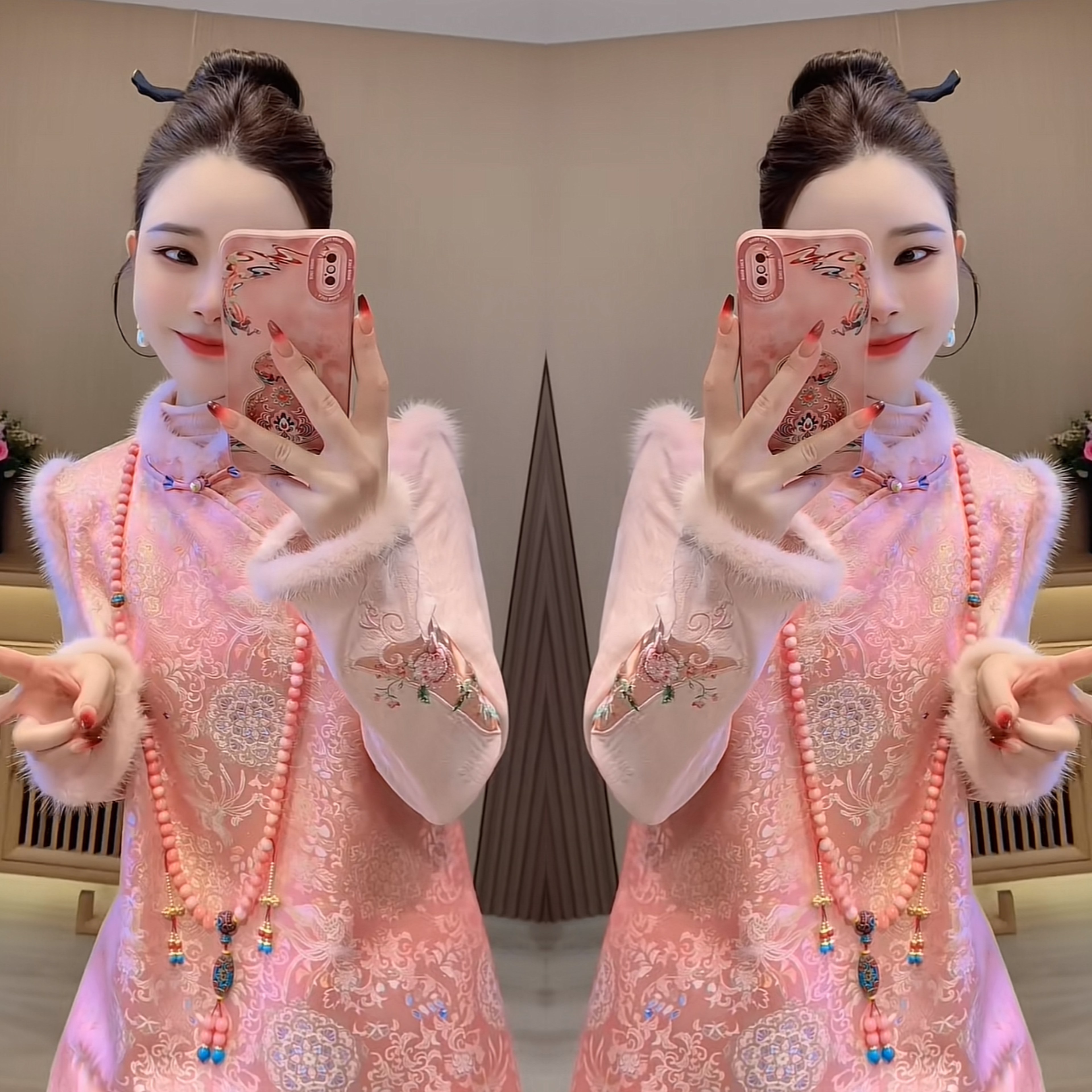 工艺重工减龄旗袍连衣裙潮