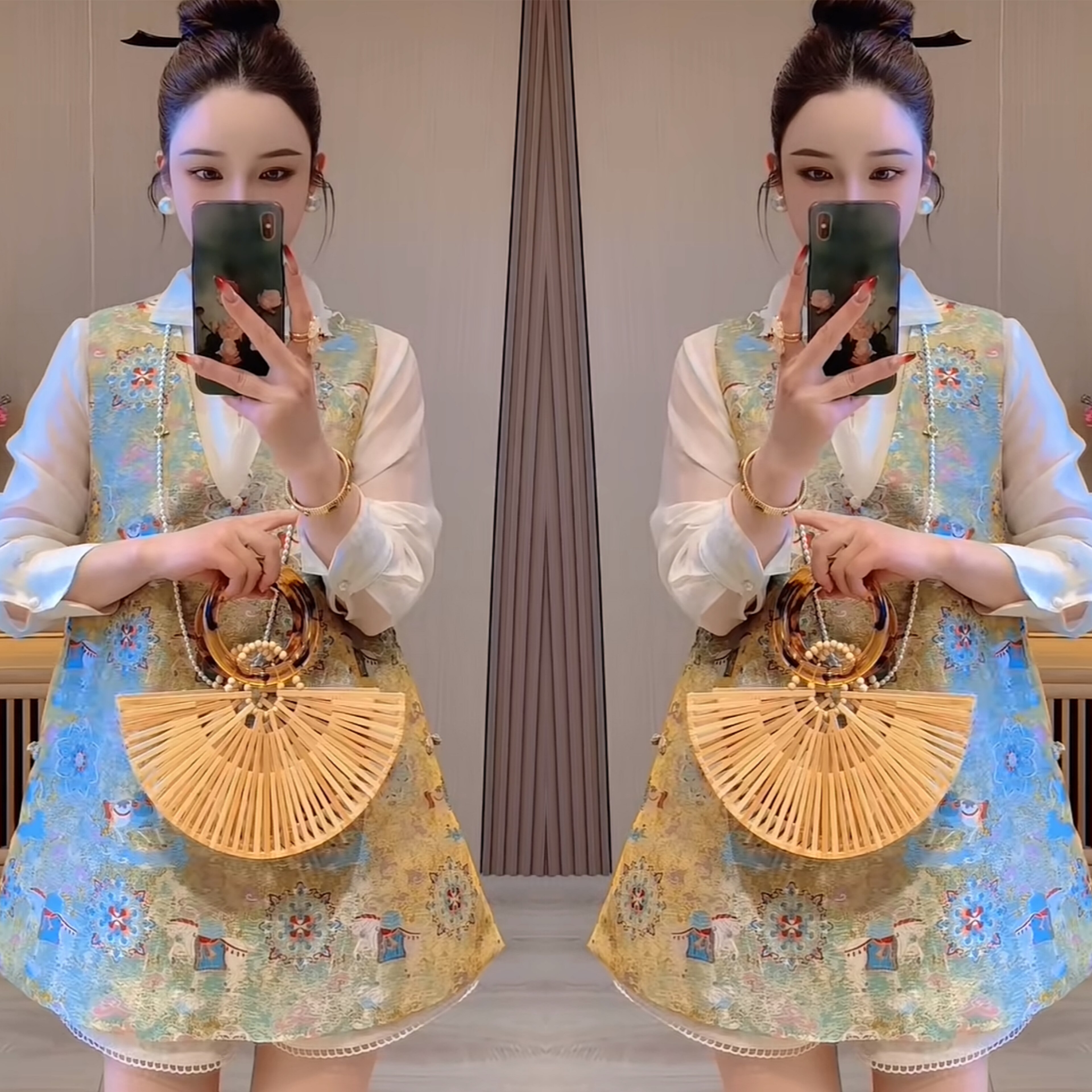 提花复古百搭年轻马甲女装