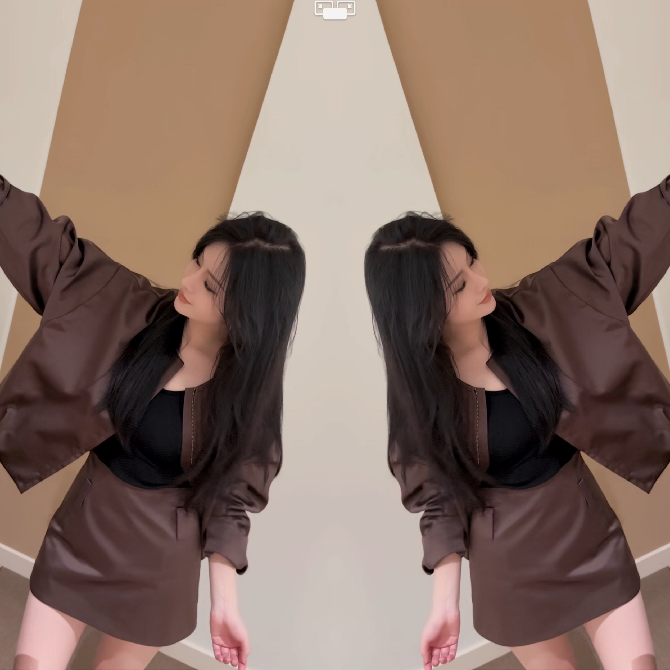 简约女装韩版两件套外套搭配短裙