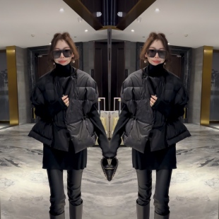 韩系潮流小众2025冬季黑色开衫减龄酷飒休闲遮肉时髦马甲网红女装