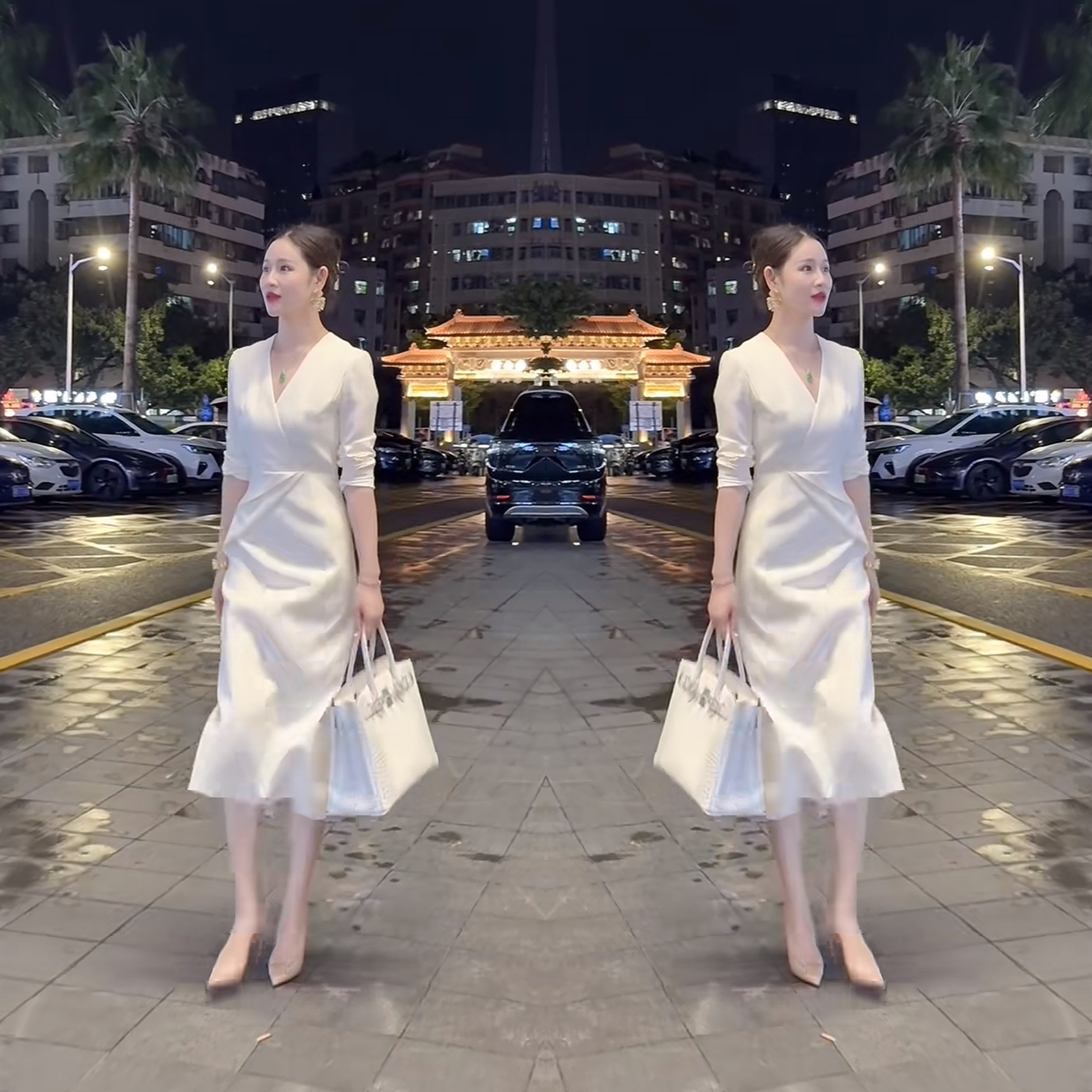 高定礼服职场女神范御姐连衣裙