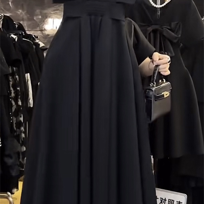 文艺收腰垂感礼服连衣裙高级感