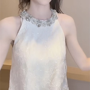 镶砖气质圆领小香风乖巧精致上衣搭配垂感半身裙网红女装 2025夏季