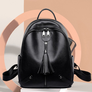 双肩包女真皮2023新款大容量女士高级感头层牛皮轻便旅行双肩背包