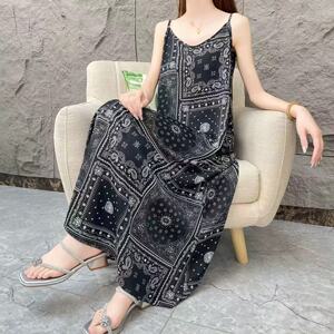 【清欢序】夏季碎花吊带裙女时尚宽松气质夏季法式印花连衣裙女