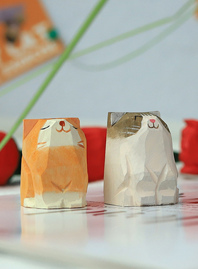 创意桌面手工木雕摆件Jay家可爱