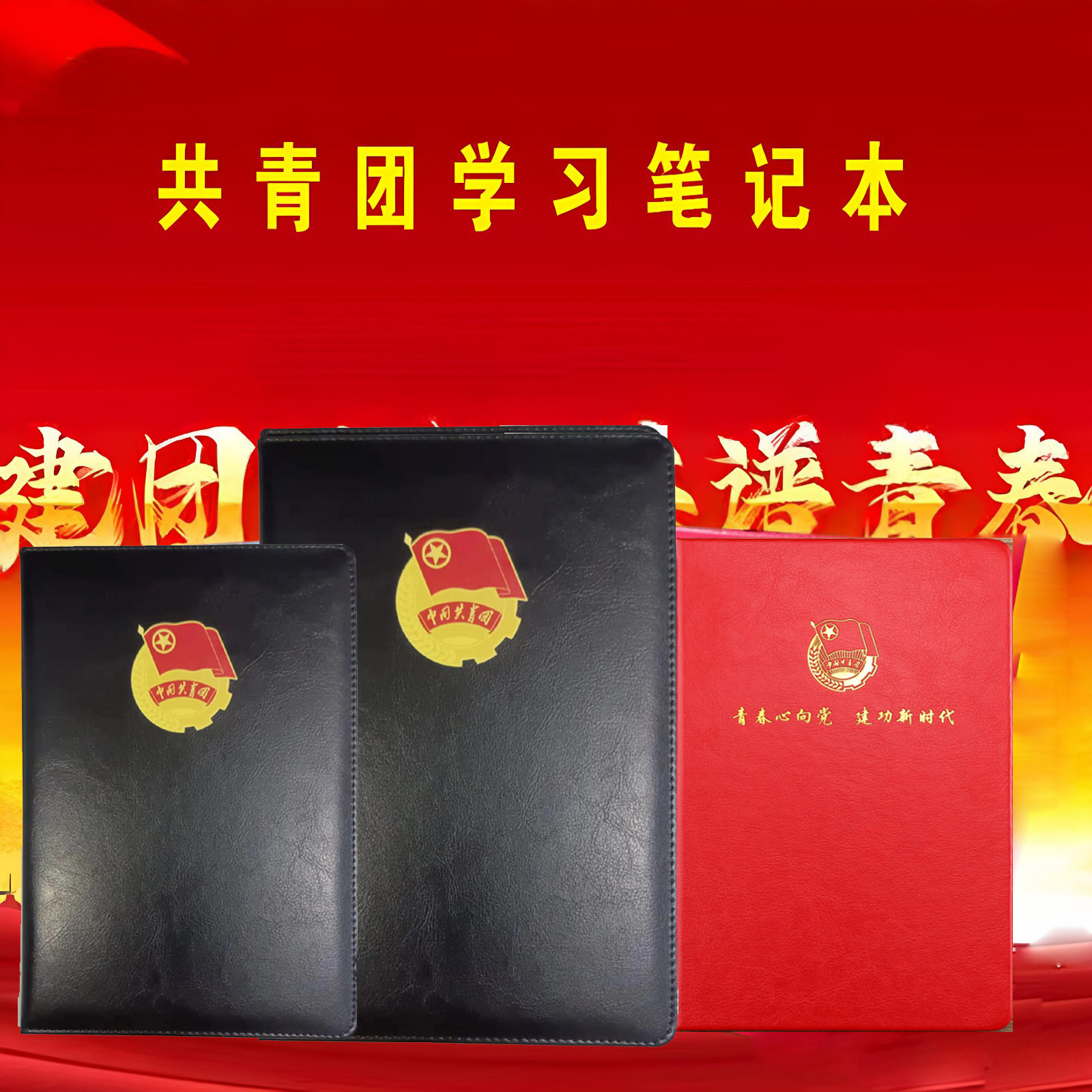 团员学习笔记本批发A5团委团支部记事本党员党小组学习会议记录本 - 实物图