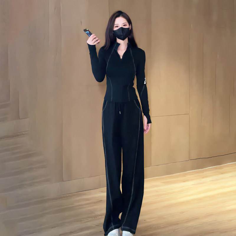 SUPDORX~休闲运动套装女春秋2026新款洋气减龄修身上衣跑步两件套