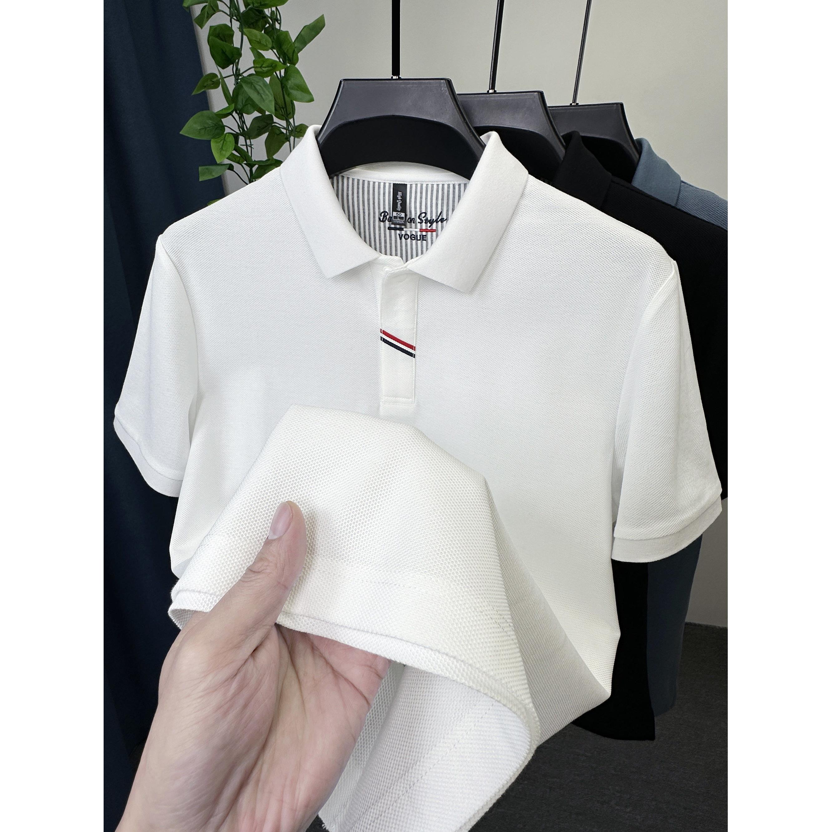 BellerLee 男士翻领POLO衫短袖商务休闲纯色修身T恤夏季