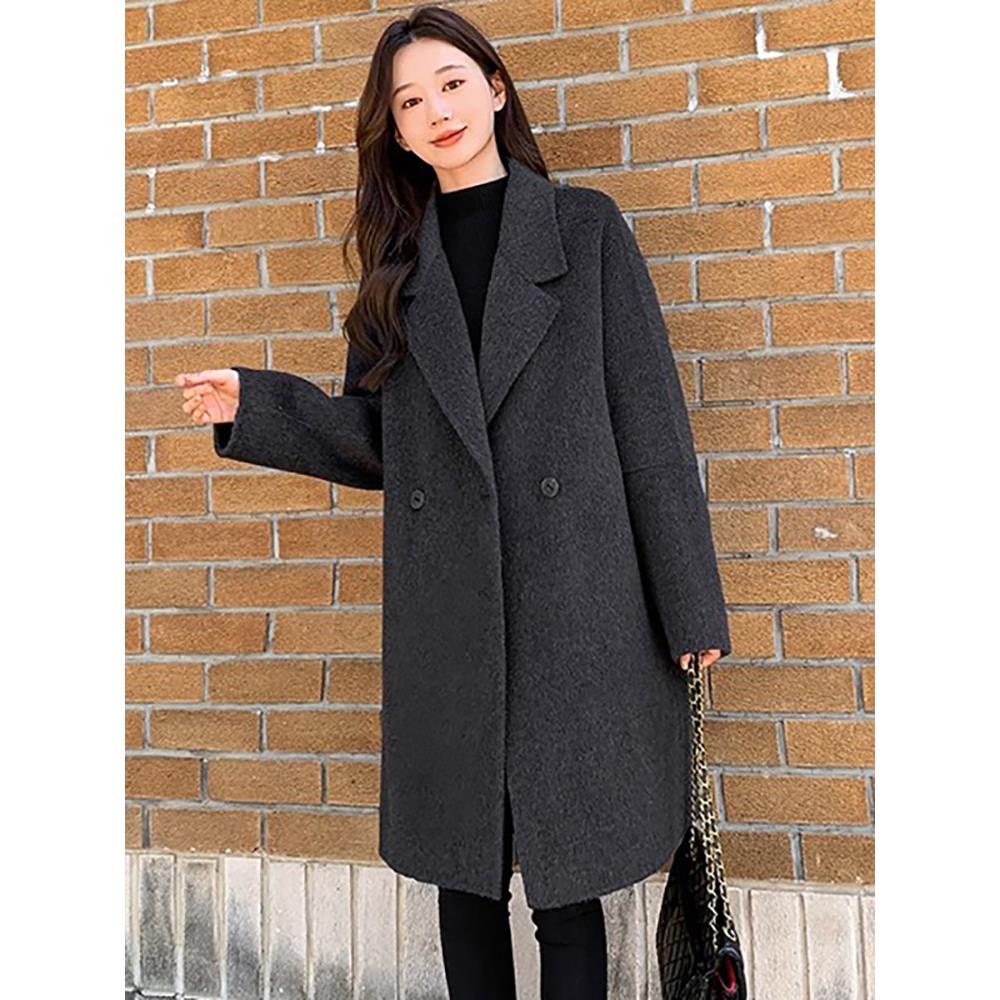 纪诗哲双面羊绒大衣女2025秋冬新款高级感小个子中长款羊毛呢外套