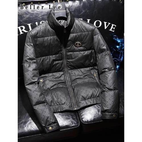 BellerLee 男士羽绒服冬季高端无帽立领加厚保暖外套潮流防寒服
