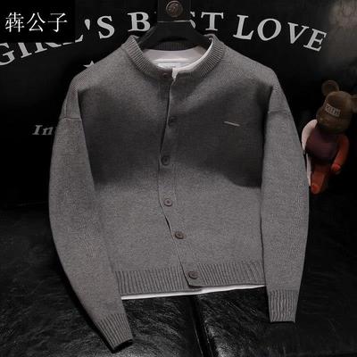 男士毛衣2025新款秋冬轻奢休闲开衫外套简约慵懒风宽松针织衫男款